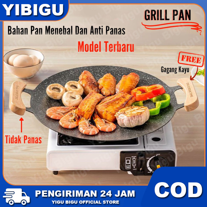 Os3- Grill Pan Bbq / Wajan Grill Anti Lengket / Grill Pan Anti Lengket / Alat Pemanggang / Wajan