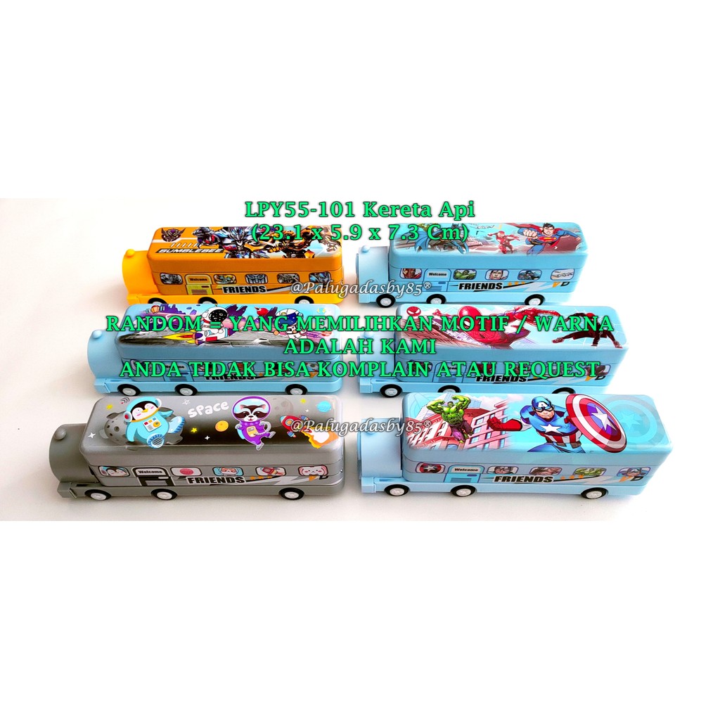 

(1 Biji) GROSIR Kotak Pensil Kaleng Kereta Api 23.1*5.9*7.3 Cm / Kotak Pensil Kaleng GXIMP LPY55-101