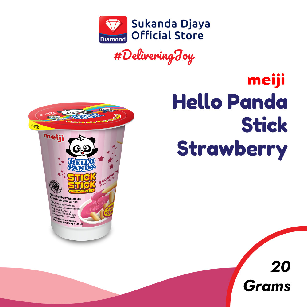 

Meiji Hello Panda Stick Biskuit Strawberry Snack Ringan 20 GrJajan