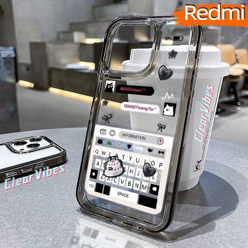 Keren Chat Glossy PC HardCase Redmi 12 13C 9C 12C 10C A3 10A Note-12 13 14 Pro 11 9 10 Cowok Akrilik