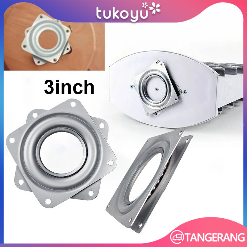 3 Inch Meja Putar Kolaher Braket Ring Besi Persegi Untuk Kursi Etalase Lazy Susan Display Kue Roti