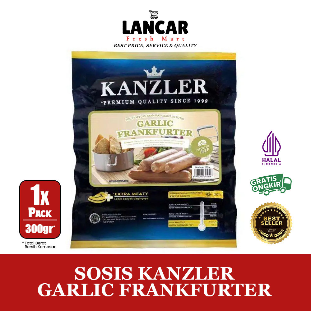 

KANZLER GARLIC FRANKFURTER 300GR