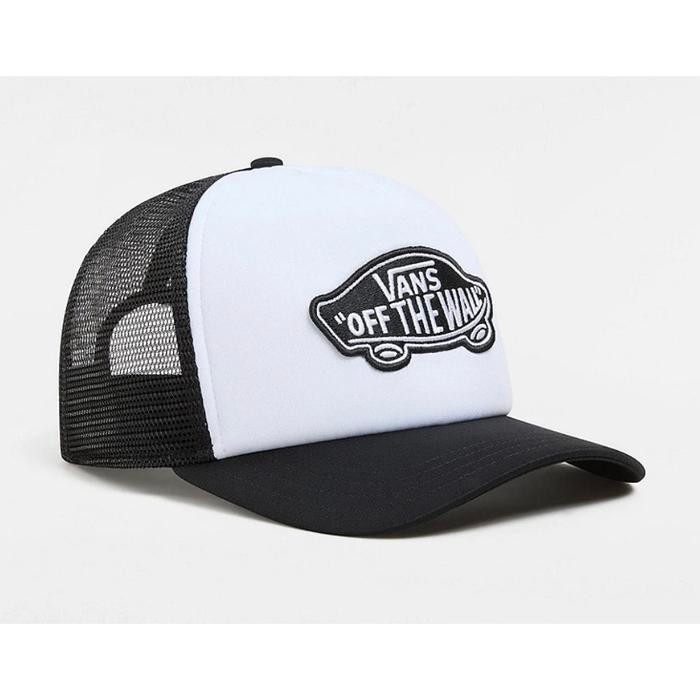 Topi Vans Classic Patch Curved Bill Trucker Black/White Hat 100% Original Resmi