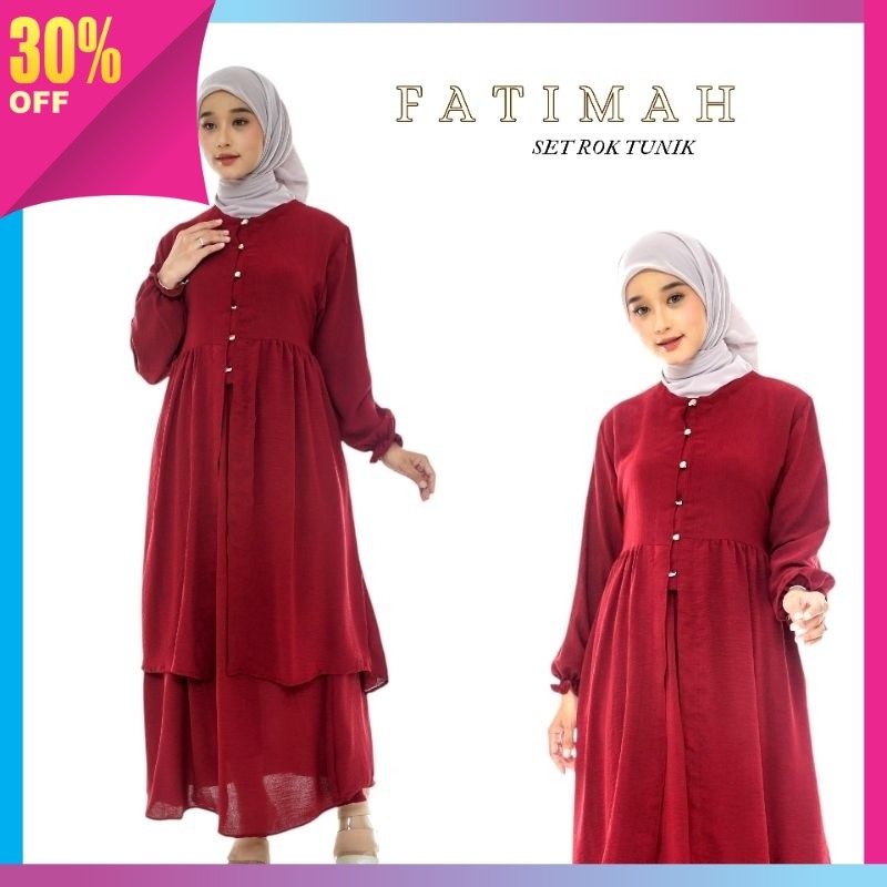 Baju Murah Bahan Premium / SET ROK TUNIK FATIMAH  by shenacollection (setelan tunik) baju muslim bah