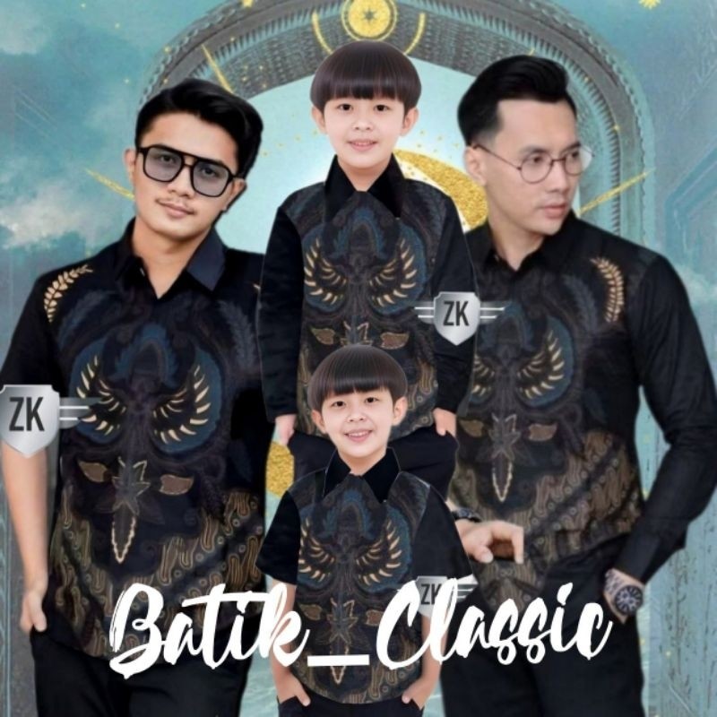 KENCANA HITAM || BATIK KEMEJA AYAH DAN ANAK LAKI 2-11 Tahun || COUPLE BAJU KEMEJA BATIK AYAH DAN ANA