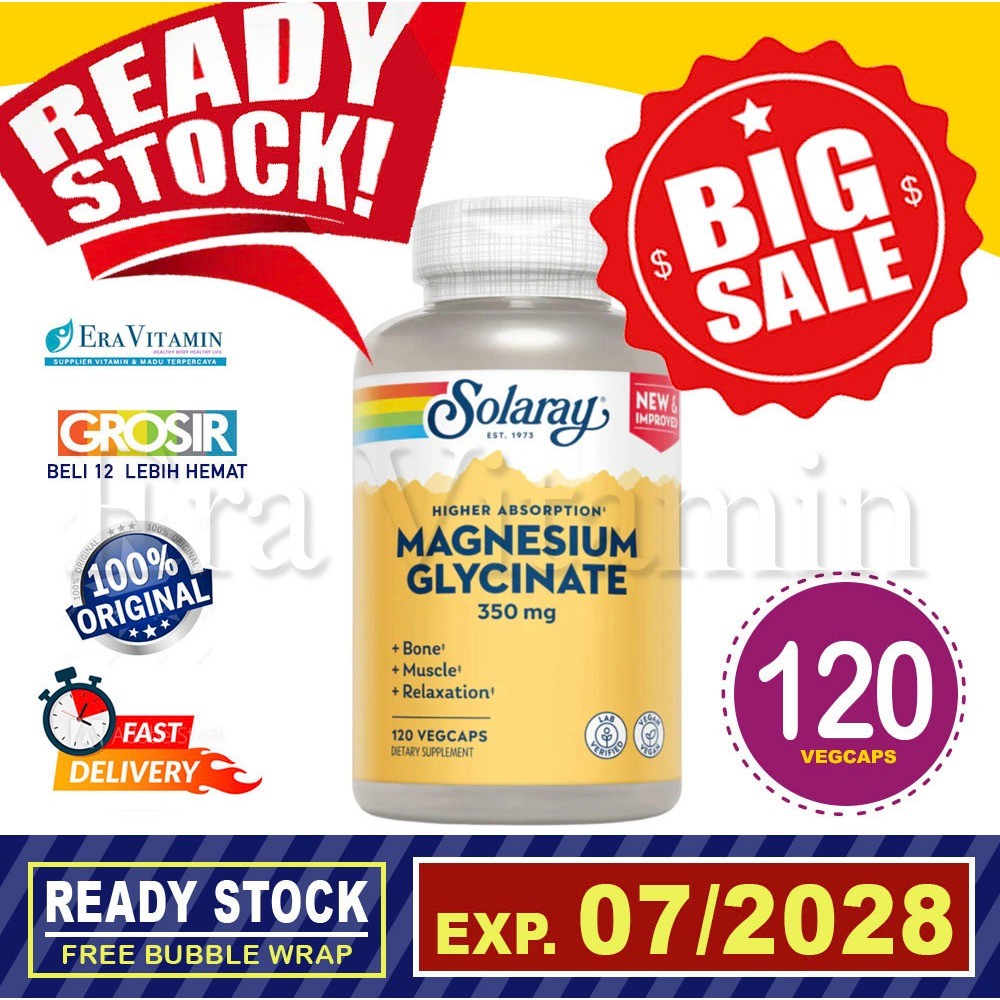 

Solaray Magnesium Glycinate 350mg, 120 / 240 VegCaps