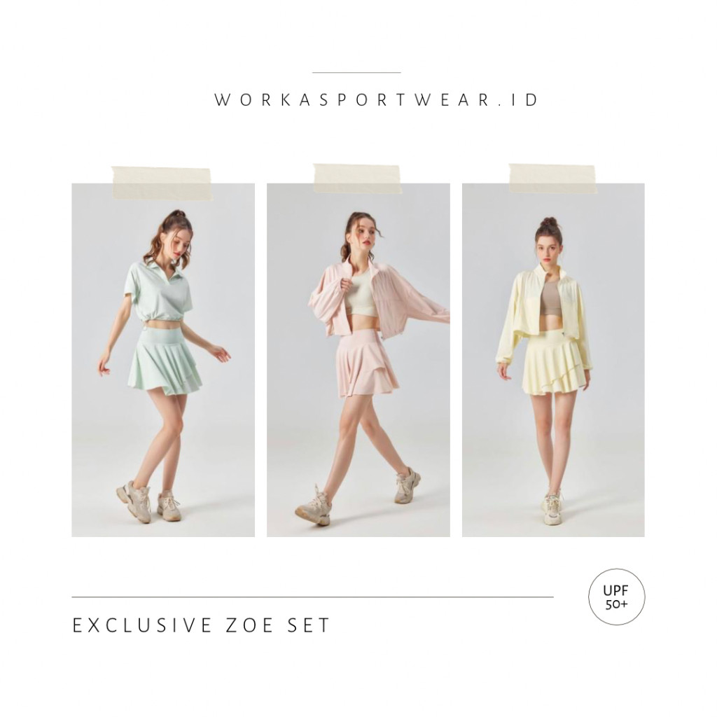 NEW WORKASPORTWEAR.ID - ZOE SET - JAKET ROK TENIS GOLF  - SET TENNIS GOLF OLGA PREMIUM