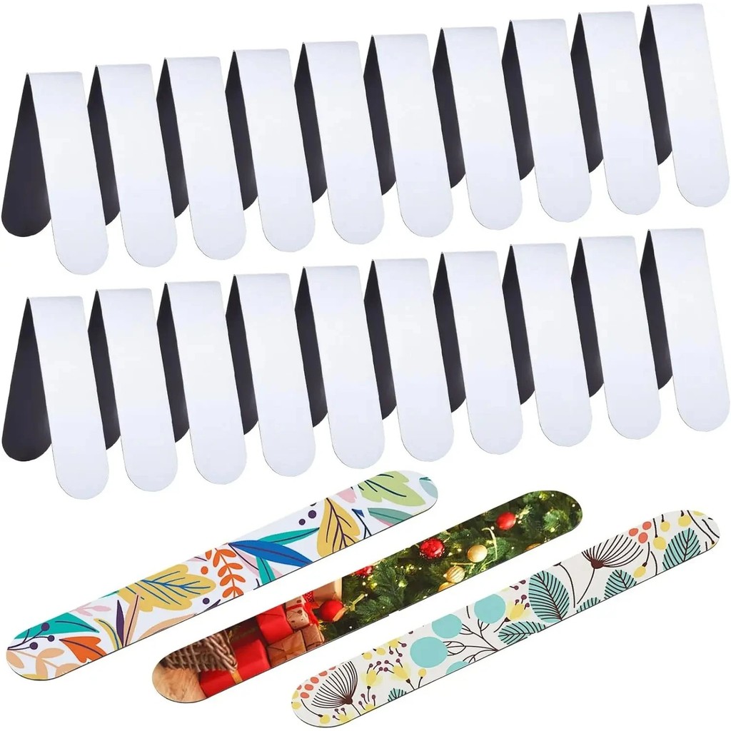 

10Pcs Sublimation Blank Magnetic Bookmark DIY Marker Clips Ring Personalised Students Teachers Classroom Office Reading Supplies