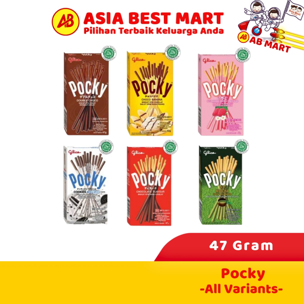 

Pocky Biskuit Stick Coklat, Strawberry, Double Choco, Matcha, Choco Banana, Cookies & Cream Snack Cemilan