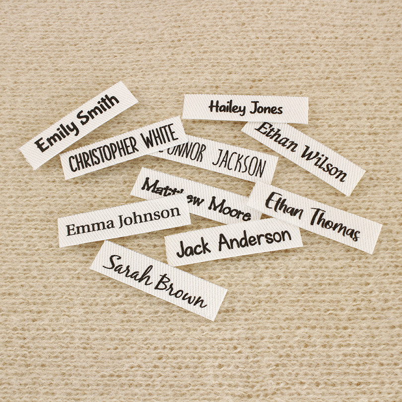 

Custom Ironing Labels, Personalized Name, Clothing, Custom Text, Children's names,school labels,brand tags,100% Cotton (TB5650)