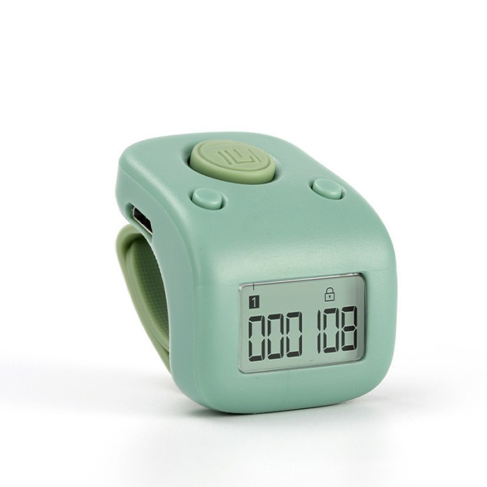 Tasbih Digital Alat Dzikir Tally Counter Rechargeable Silent - Hijau
