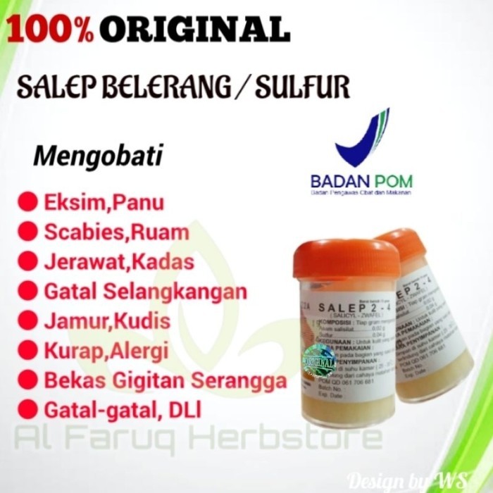 2 Botol Salep Belerang Sulfur Zwafel 24 Salep Kulit Salep Gatal Ampuh