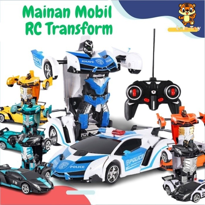 Lele Toys 1:14 jumbo Mobil remote control Mainan Anak Mobil Polisi Laki Perempuan Dapat Berubah Menj