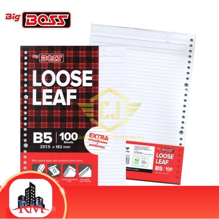 

Isi Kertas File Binder BIG BOSS B5 100 Lembar Loose Leaf