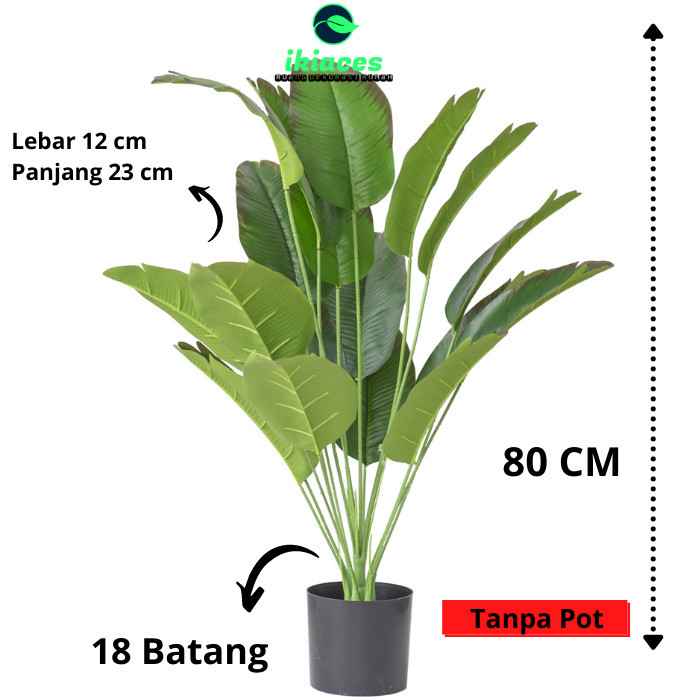 DAUN PISANG ARTIFICIAL DAUN PISANG PLASTIK JUMBO DEKORASI TANAMAN HIAS - KECIL 12 BATANG