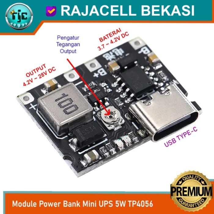 AMD99 Module Power Bank TP4056 Mini UPS Baterai Charging + Adjustable Output