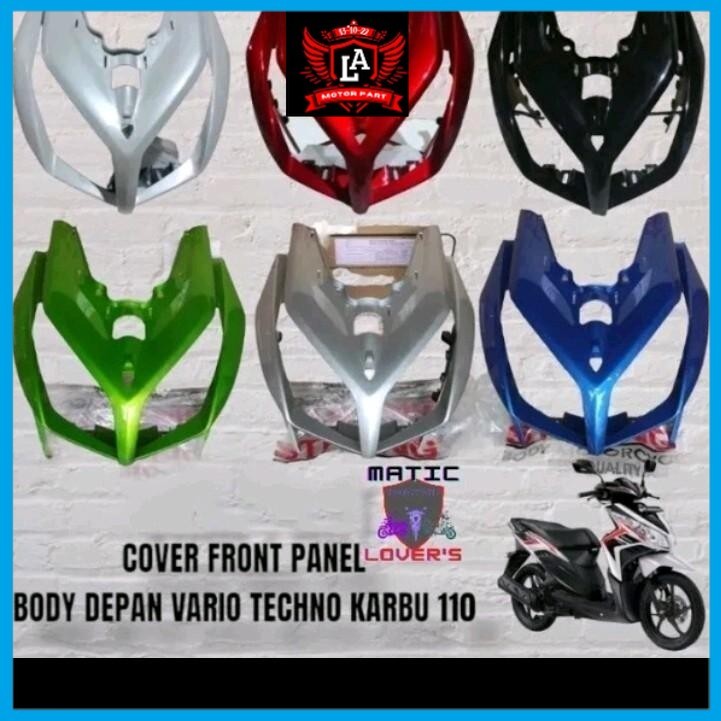 cover front panel tameng lampu depan Vario techno karbu 110 lama kvbn merah maroon putih