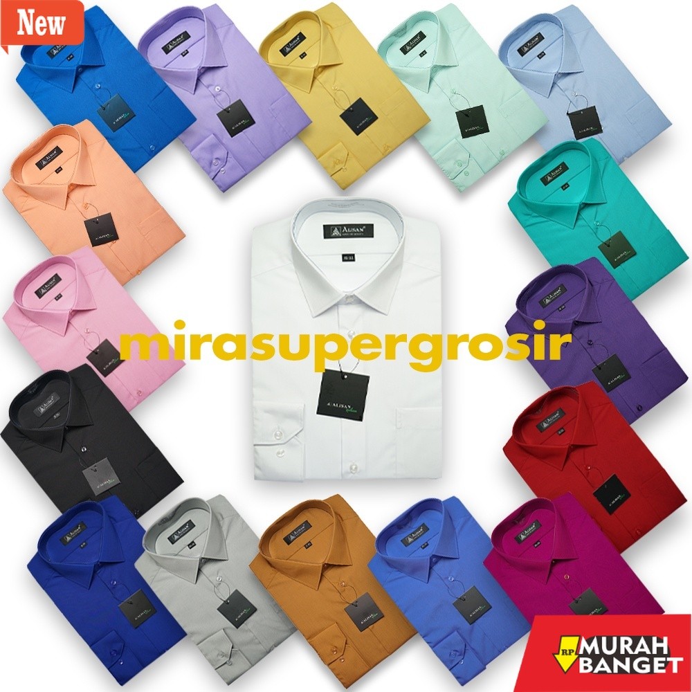 Kemeja formal pria ALISAN Kemeja Pria REGULAR Lengan Panjang Original Polos Baju Atasan Kerja Cowo A