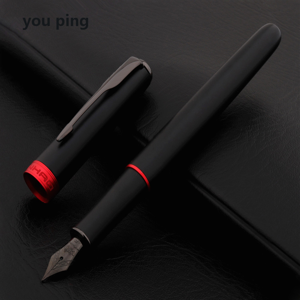 

Luxury Quality Jinhao 75 Metal Black red Fountain Pen Financial Office Student School Stationery Supplies Ink Pens