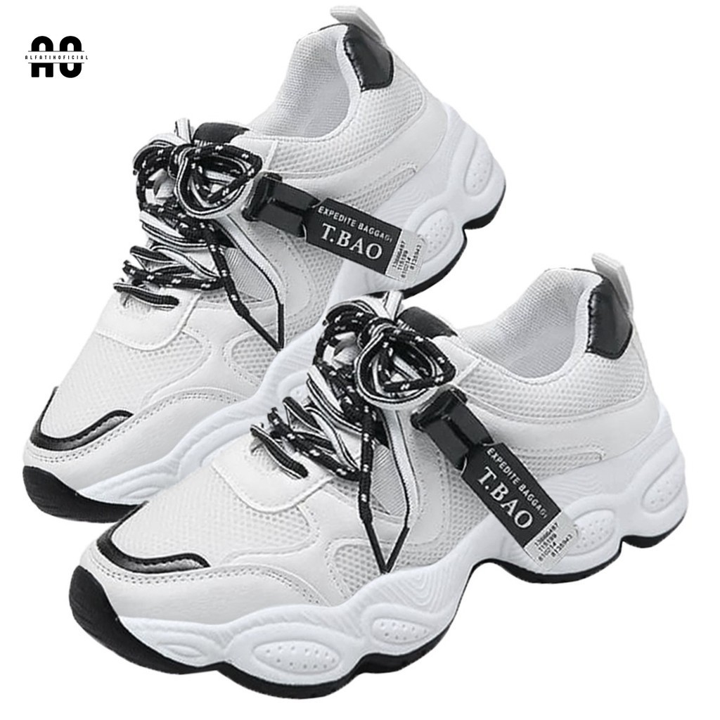 As) sepatu wanita sneakers Jintu T.bao hitam 1275