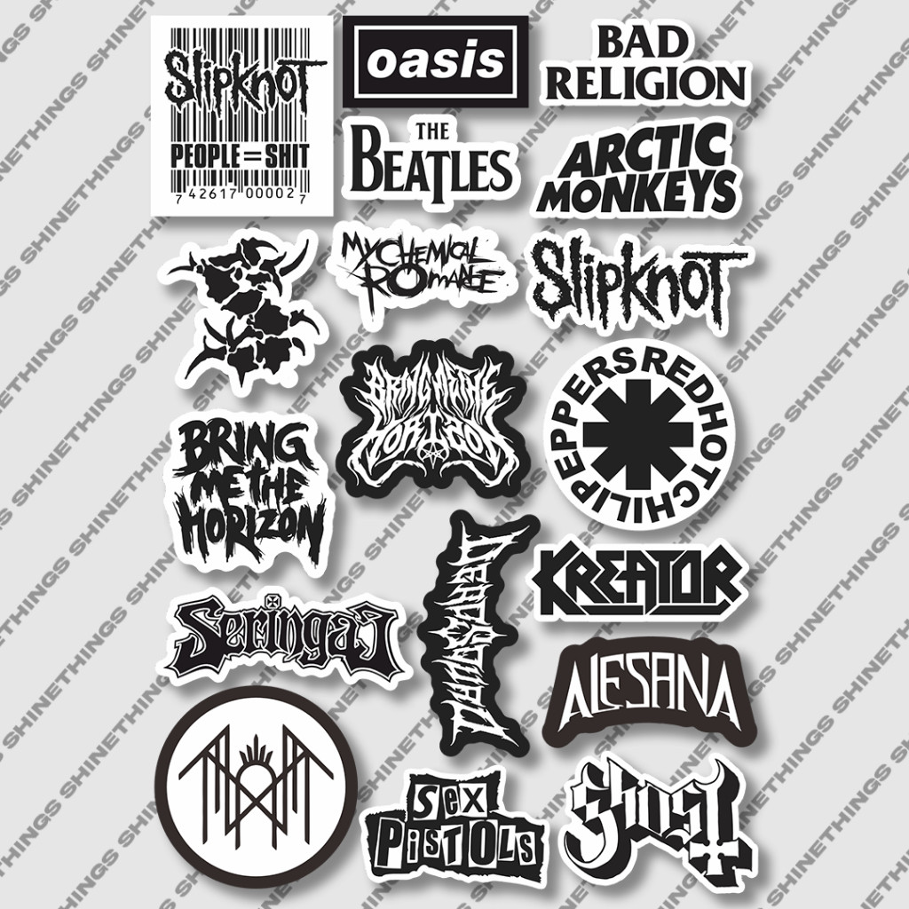 

18pcs sticker band metal Slipknot Arti. monkeys RHCP || STICKER PACK