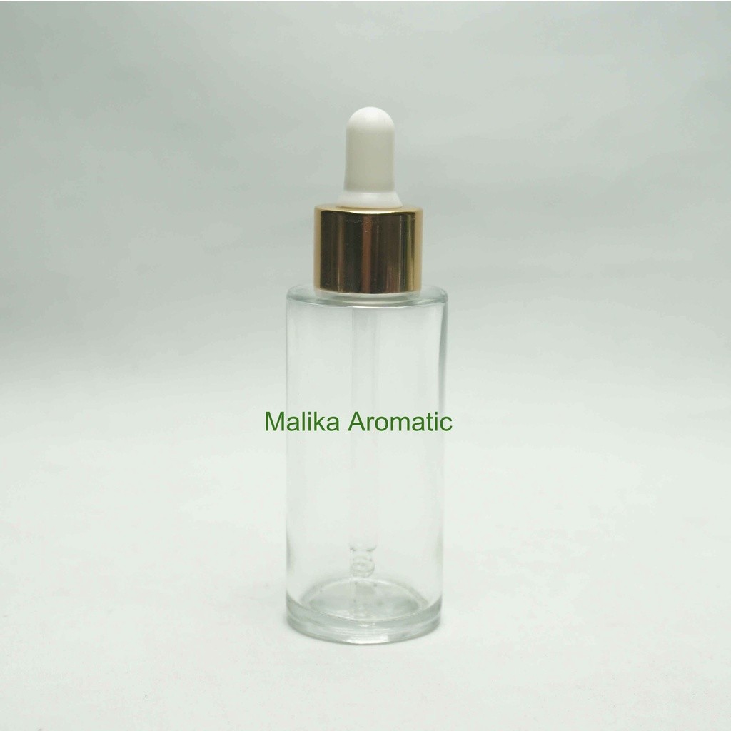 Serum 50 ml RF Clear Original Pipet Gold Chrome / Botol Pipet Karet / Botol Serum / Botol Kaca Kosme