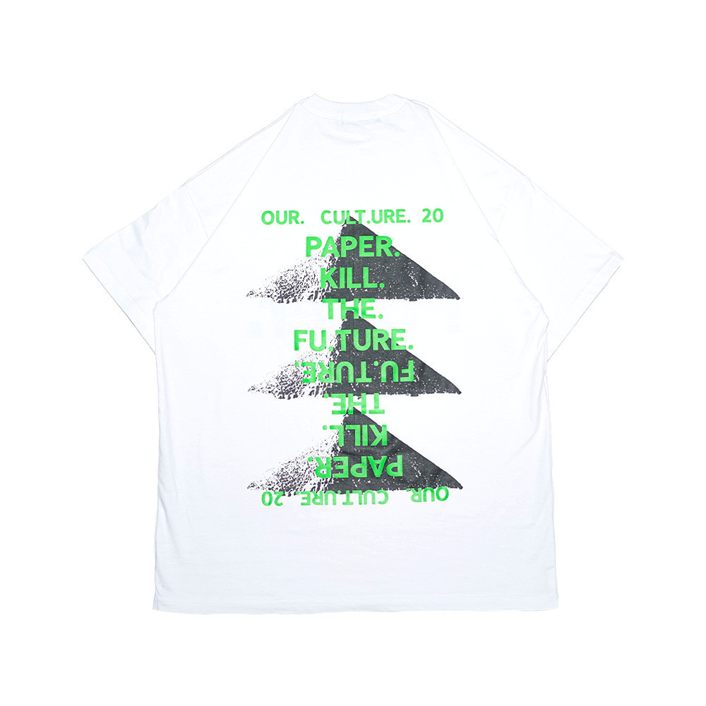 Paper. Kaos Lengan Pendek Pria Sablon P.Font Green White