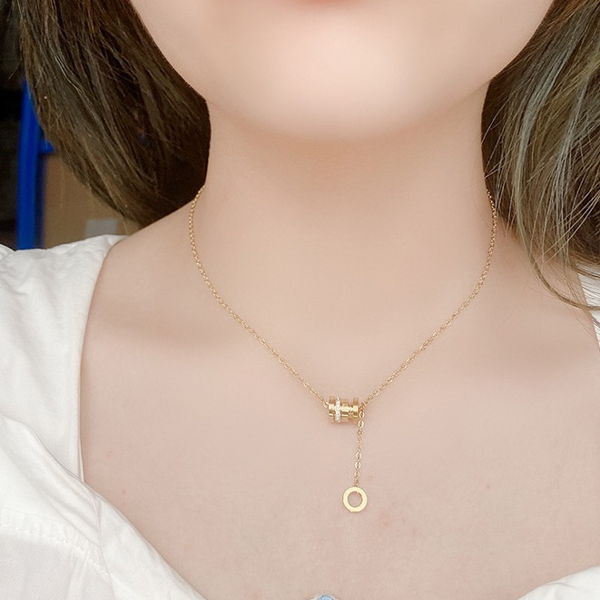 Kalung Titanium Wanita Terbaru Liontin Tabung Jurai