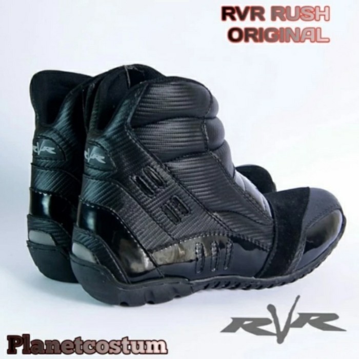 ✨TERLARIS  -Sepatu Motor RVR Rush V2  Touring Boot Pria Dewasa Terbaru - Hitam, 46