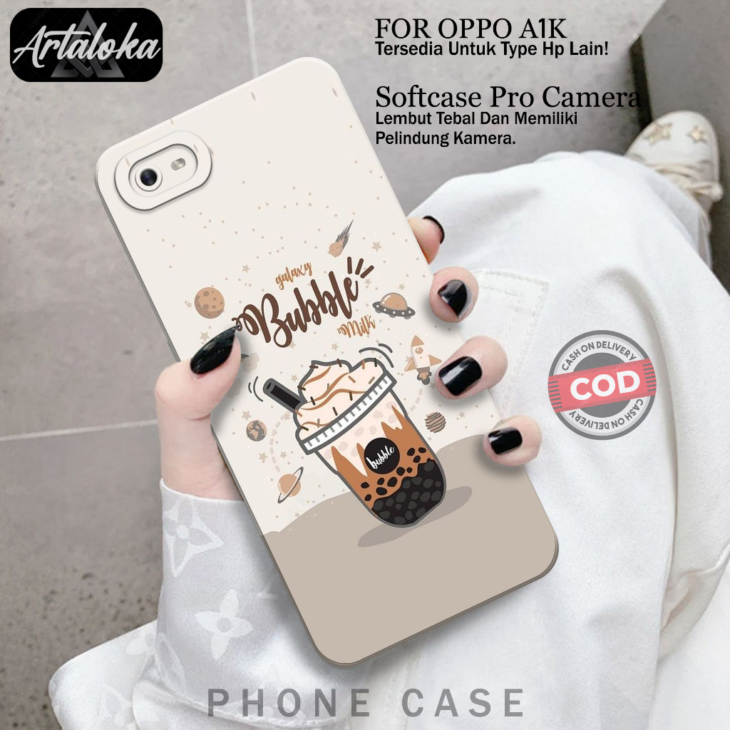 Case Hp Oppo A1K/C2 Terbaru Fashion Case BOBA Softcase Oppo A1K/C2 Case Pro Camera Silikon Tpu Macar