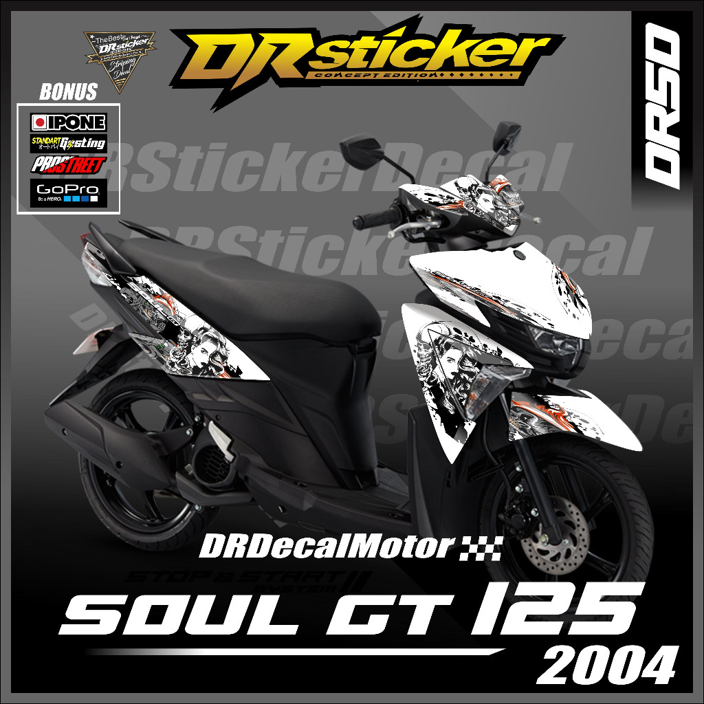 Decal Soul GT 125 Full Body Stiker Mio Soul GT 125 Full Body Striping Mio Soul GT 125 Full Body