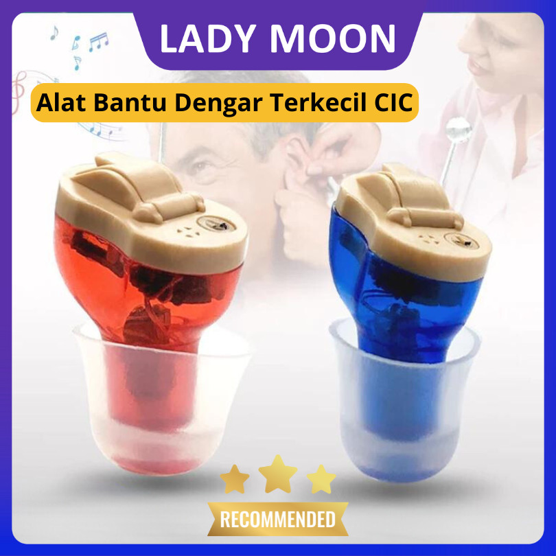 Lady Moon⭐GARANSI 1 TAHUN⭐Alat Bantu Dengar Terkecil CIC Dalam Telinga Mini Hearing AId GM Alat Bant