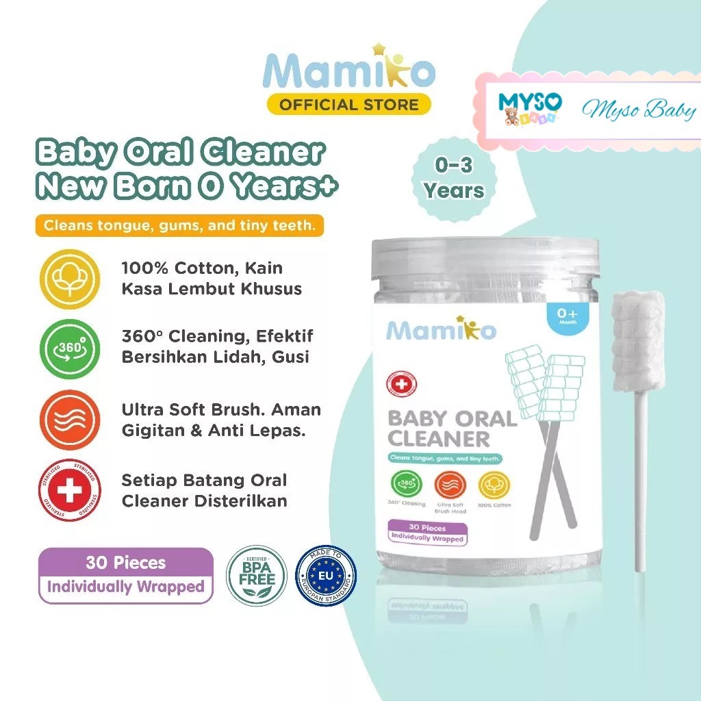 Mamiko kasa pembersih lidah mulut bayi Newborn isi 30pcs Baby oral cleaner