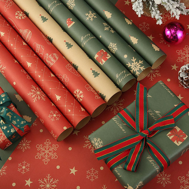 

50x74cm Craft Paper Christmas Gift Wrapping Gift Decoration Paper Bag Diy New Year Wedding Birthday Party Gift Packaging Papers