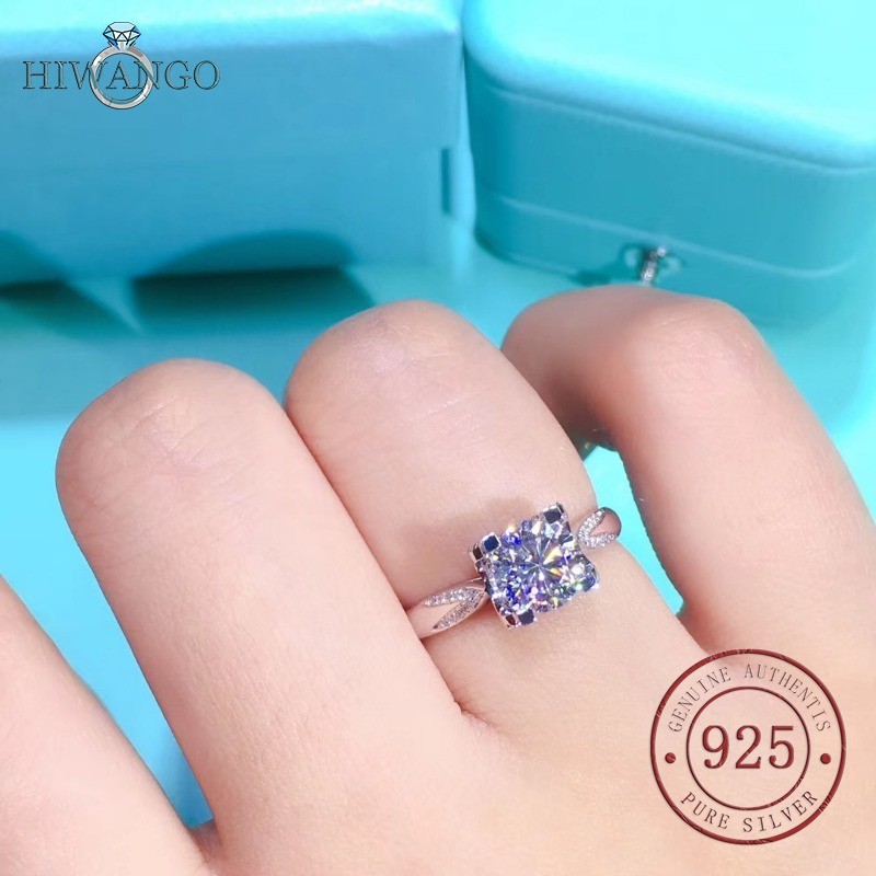 HIWANGO Cincin Zirkon Pt950 Wanita Platinum