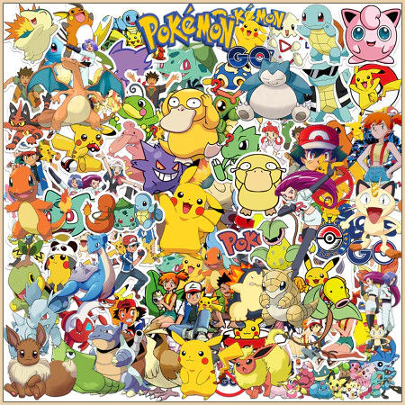 

[50PCS]Stiker Lucu Pikachu Pokemon Stiker Kartun Stiker Anak Decal Vinyl Stiker Anti Air