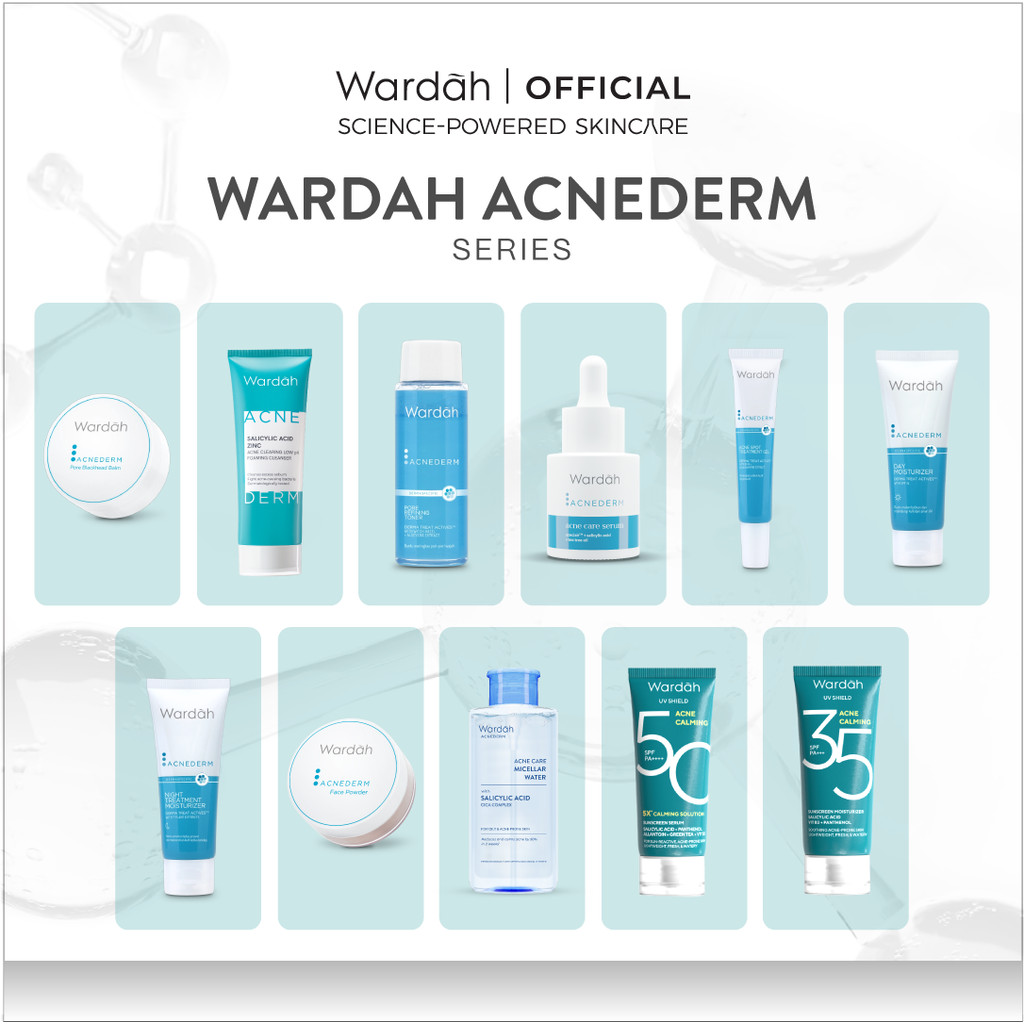 WARDAH Acnederm Acne Care All Series Lengkap - Balm, Salicylic Acid Zinc Acne Clearing Low pH Foamin