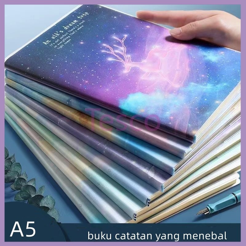 

Tesco Buku catatan A5 sampul PVC/buku catatan sekolah sampul karet tebal isi 56 lembar