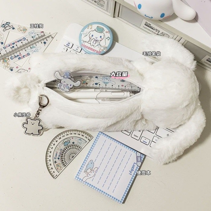 

RB Kotak Pensil Boneka Bulu Lucu CINAMOROLL PLUSHIE Edition Gwiyeo Pencil Case Stationery Bag Kawaii