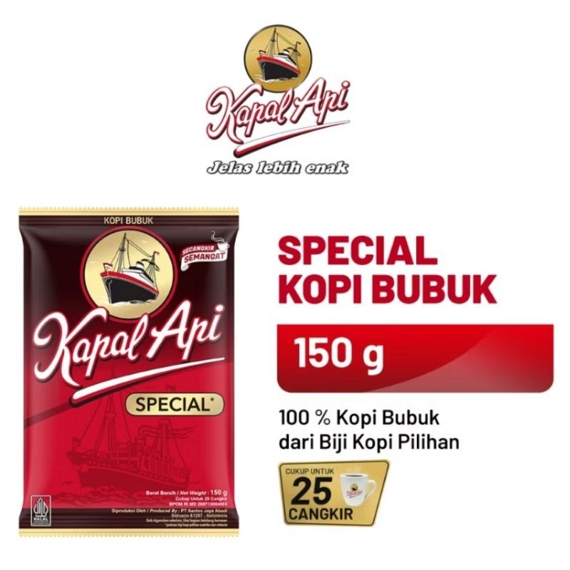 

Kapal Api Special 150gr - Kopi Saja Tanpa Gula