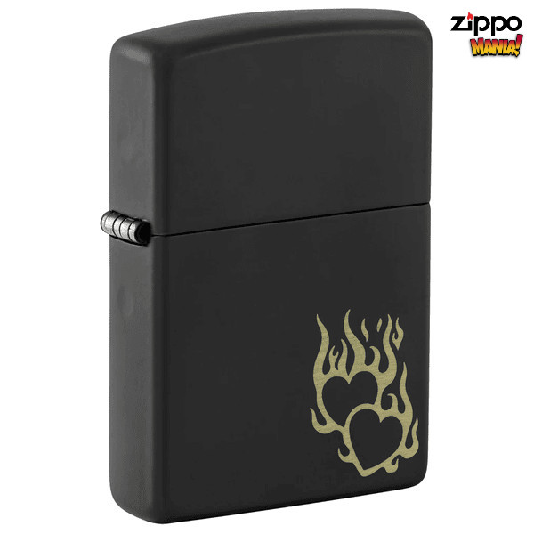 Zippo Burning Love Black Matte - Zippo Lighter Original Mancis