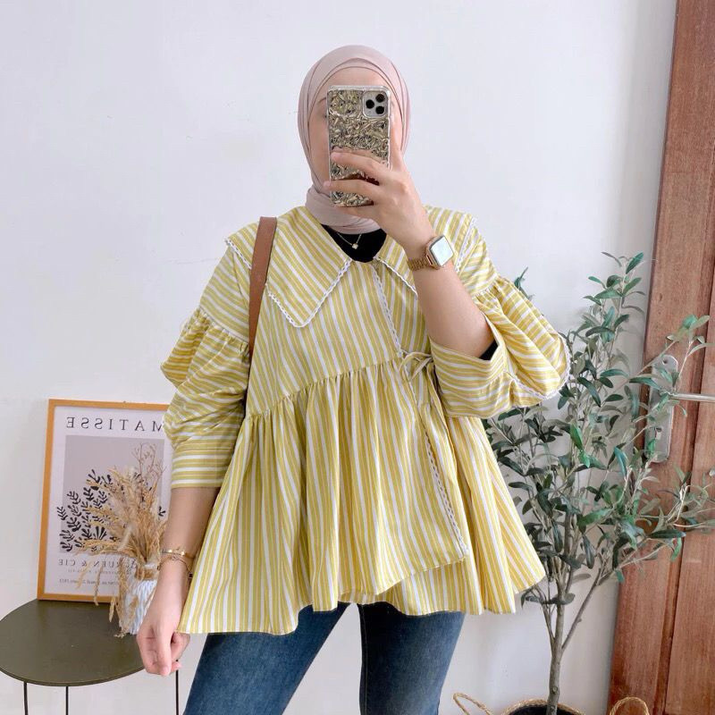 YOSSA - ZFS OOTD WANITA KASUAL BLOUSE ESMERALDA /  LINKA BLOUSE / Kasual Outfit Blouse Wanita Trendy