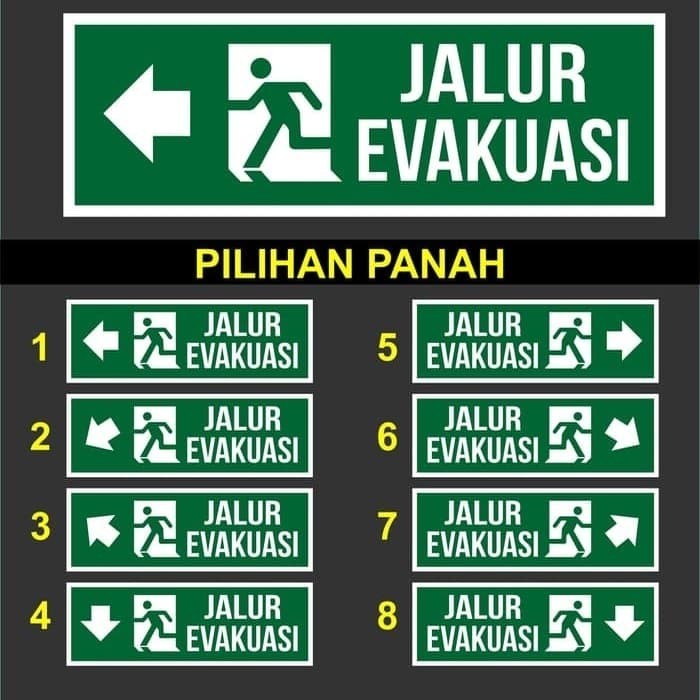 

JUAL LABEL STICKER SAFETY GLOW IN THE DARK 10X30CM PETUNJUK ARAH