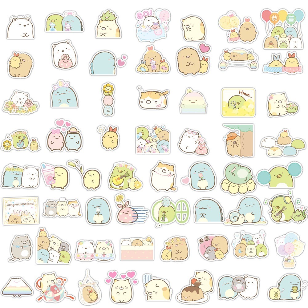 

60 Pcs Sticker Sumikko Gurashi Vinyl Waterproof untuk Tempelan Laptop Tumbler HP Koper DIY [16]