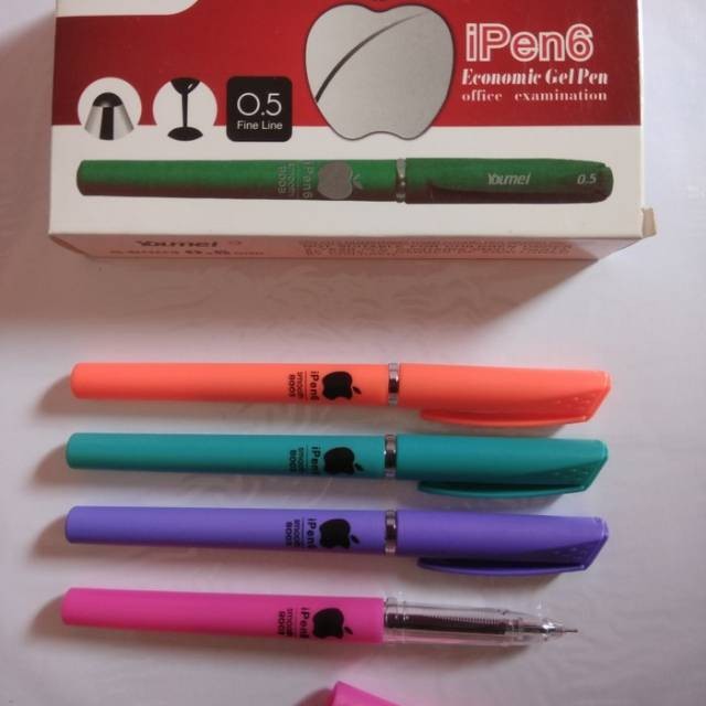 

Promo / 1 lusin Pulpen gel apple / pulpen murah / pulpen lucu gel atk murah