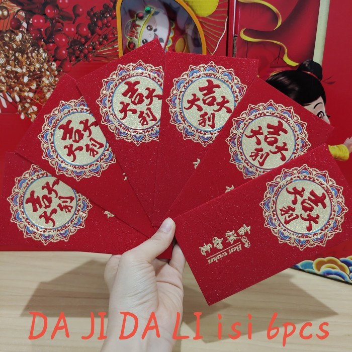 

Angpao Panjang Sincia / Angpau Imlek Merah Amplop Merah Gede Besar - DAJIDALI isi 6