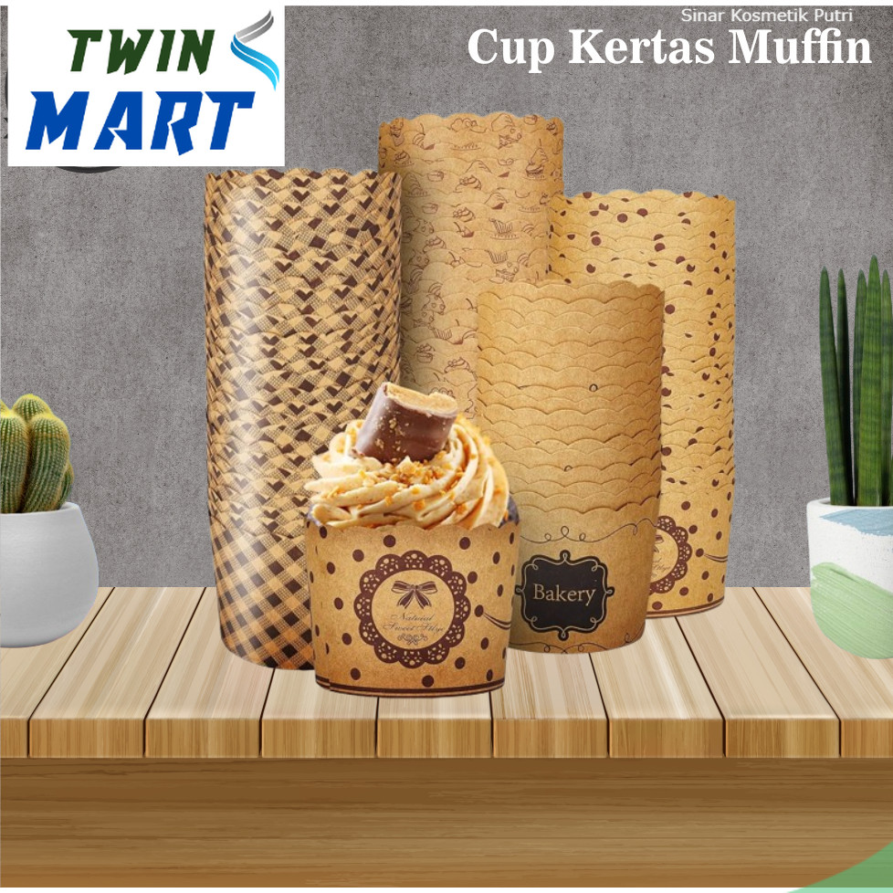 

Paper Cup Muffin / Kertas Cupcake / Motif Coklat