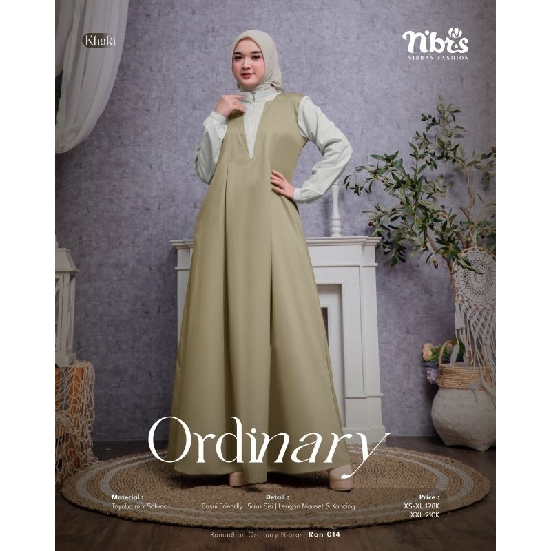 Nbrs Terbaru Gamis Nibras RON 014 Khaki Dress Busana Muslimah