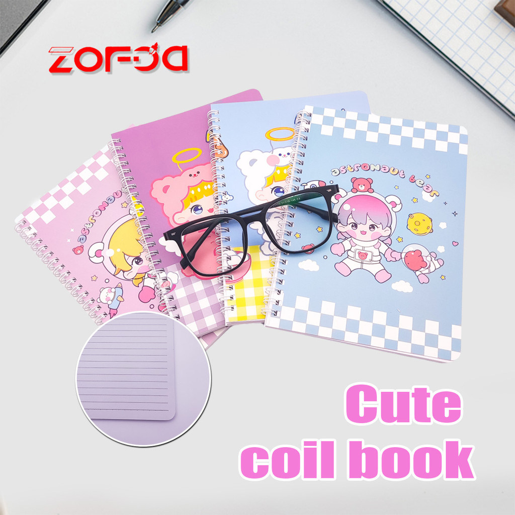 

60 Lembar Buku Catatan A5 Coil Notebook Imut-Imut Pertemuan Scrapbook Mini Buku Notes Lose Leaf Binder 1/4 Pcs
