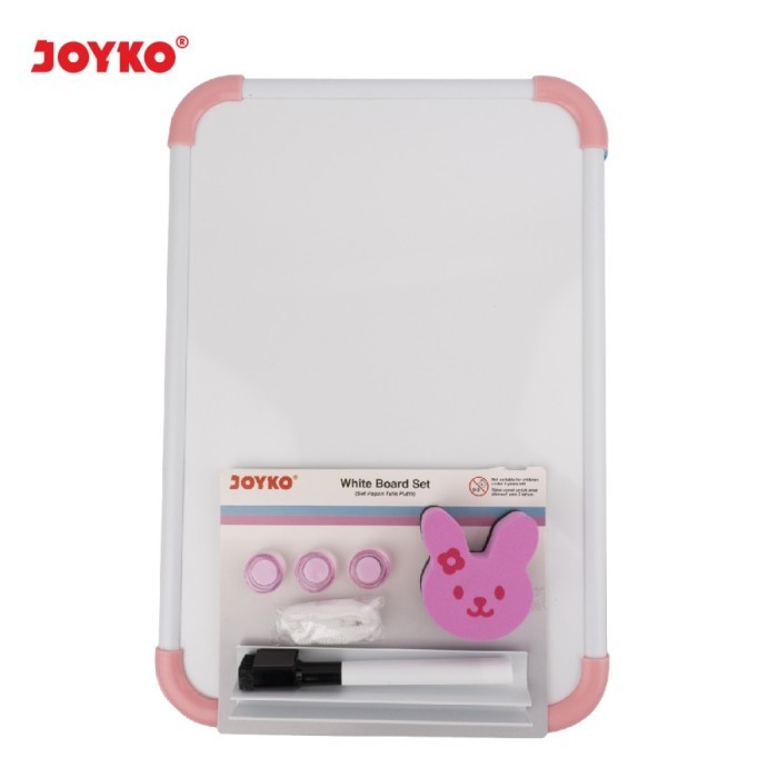 

Papan Tulis Putih Set JOYKO WBS 160CO /Whiteboard Set Spidol Penghapus - PINK